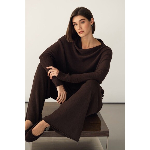 JAKI LONDON Sweaters - Womens Size XS Jaki London Asymmetrical Draped Back Seamless Sweater Brown NWT